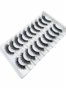 10 Pairs Of Thick And Fluffy False Eyelashes, Soft And Delicate, Naturally Curled And Three-Dimensional Extended Eye Makeup, Easily Equipped With Sunflower Eyelashes - View 7