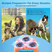 1 Pack Plain Solid 3X Ultrasonic Dog Bark Deterrent, 35FT Rechargeable Compact Humane Handheld Anti Barking Control For Indoor Outdoor Yard Dog Training Pet Supplies - Multicolor - View 7