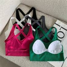 Sujetador deportivo sexy, sujetador de yoga, top de fitness para mujer, sujetador deportivo sin costuras de alto impacto, ropa interior deportiva, sujetador push-up, ropa deportiva, bralette. - Rosa Fucsia - Ver 7
