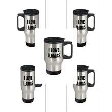 I Love Llamas Travel Mug Funny Gift Idea Novelty Gag Coffee Tea 14oz Stainless Steel - Multicolor - Ver 1