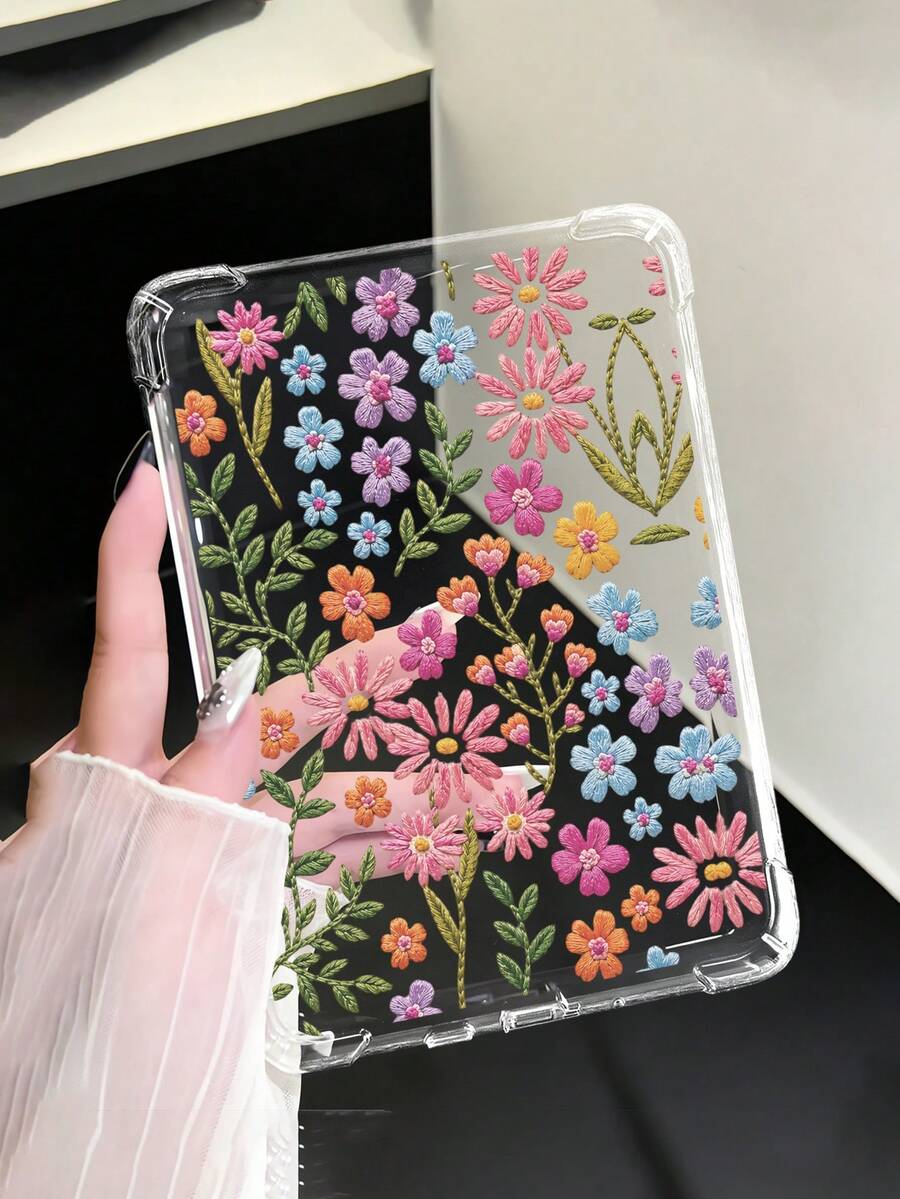 Colorful Floral Fashion Kindle Protective Case, Ins Style Line Flower & Leaf Pattern, Anti-Slip Protective Cover, Compatible With Kindle 11th Gen 2024/Kindle Paperwhite 12th Gen 2024/Kindle Colorsoft Signature Edition, Clara Colour/Bw/2E, Waterproof Shockproof Anti-Drop Anti-Scratch, Spring Gift, Birthday Gift - Multicolor - View 1