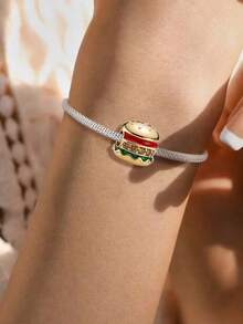 1pc Hamburger Shaped Beaded Pendant, Suitable For DIY Jewelry, Daily Outfit Decoration, Women Gift - Hamburger - View 2