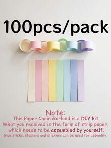 Juego de Decoración de Cadenas de Papel Coloridas: Decoraciones de Fiesta DIY, Cadenas de Papel Arcoíris de Doble Cara, Pancartas Multiusos, Decoraciones de Aula, Adecuado para Decoraciones de Cadenas de Papel Coloridas de Fiesta de Cumpleaños - Multicolor - Ver 14