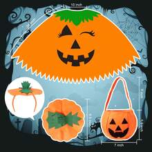 2pcs/3pcs Women's Halloween Pumpkin Costume Set, Adult Pumpkin Cape With Shoulder Straps And Bag, Women's Halloween Outfit - Multicolor - View 3