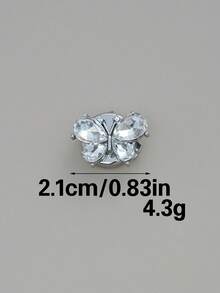 Shiny 1/2/4PCS Rhinestone Butterfly Snap Buttons, No Sew Decorative Clasp Buttons For Shirt Dress Anti-Gap Collar - A+B - View 17