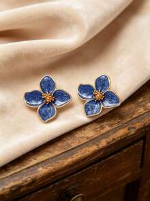2pcs/Set Elegant Enamel Flower Shaped Women's Cufflinks, Suitable For Shirts, Perfect For Daily And Holiday Wear, Ideal Gift For Friends - Multicolor - View 10