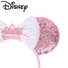 Disney 迪士尼皇冠公主風米妮髮箍，粉白對比色亮片蝴蝶結，遊樂園穿搭氛圍配件 - 查看 5