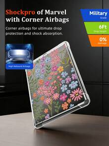 Colorful Floral Fashion Kindle Protective Case, Ins Style Line Flower & Leaf Pattern, Anti-Slip Protective Cover, Compatible With Kindle 11th Gen 2024/Kindle Paperwhite 12th Gen 2024/Kindle Colorsoft Signature Edition, Clara Colour/Bw/2E, Waterproof Shockproof Anti-Drop Anti-Scratch, Spring Gift, Birthday Gift - Multicolor - View 5