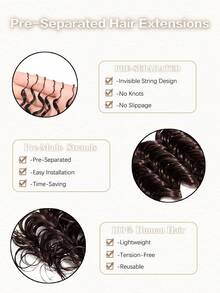 Deep Wave Feather Hair Extensions, #4 Color Human Hair, Invisible Miracle Knot Braided Hair, 60g Pre-Bundled Braided Hair, Reusable Brazilian Hair Extensions, Braided Hair - S4 - View 7