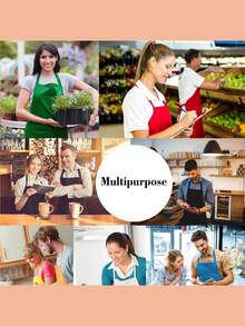 Unisex Black Apron, Solid Color Apron, Tie-Up Waterproof Apron, Multiple Colors Available, Durable Polyester Fabric, Machine Washable, Suitable For Cooking, Outdoor Sports And Kitchen Activities, Applicable For Chefs, Cooking, Grilling - Multicolor - View 5