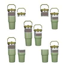 20oz/30oz Insulated Stainless Steel Thermal Water Bottle with Straw - Car Coffee Mug for Hot and Cold Drinks 600ml - Verde - Ver 2