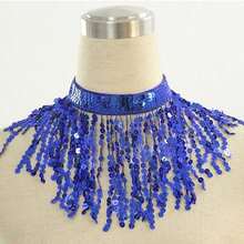 1pc Latin Dance Sequin Fringe Necklace - Fashion Choker Style Suitable For Nightclub Performance, Belly Dance Accessory, Halloween - Multicolor - View 9
