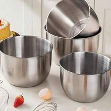 Mangkuk Pengaduk Stainless Steel Bertingkat, Mangkuk Pengaduk Kue, Peralatan Dapur Bulat Tahan Karat, Cocok untuk Memasak, Memanggang, Menyiapkan, dan Membersihkan. Sempurna untuk Penggunaan di Rumah, Juga Bagus untuk Dekorasi Halloween dan Natal. - View 6