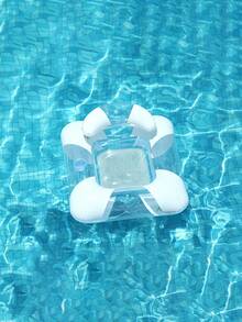 Transparent Glitter U-Shaped Backrest Mesh Inflatable Pool Float Bed With Cup Holder, Adult Water Lounge Chair For Beach, Pool, Vacation - Multicolor - View 5