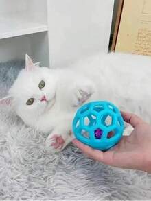 Durable Hollow Elastic Bell Ball, Teething Training Ball, Self-Play Toy, Suitable For Small To Medium Pet Dogs And Cats, Cute Toy Ball With Inner Bell, Random Color - Multicolor - View 6