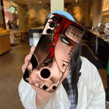 [Ships Within 24 Hours]Realistic Half-Face Portrait Phone Case, Featuring Bright Red Hair And Ice Blue Eyes, With Exquisite Details On The Forehead And Face, Including Black Studs. The Black Matte Soft Case Offers Enhanced Lens Protection Against Scratches, Is Drop-Resistant And Durable, Suitable For Classic Anime Enthusiasts And For Daily Use. Compatible With Apple 17/16/15/14/13/12/11/X/Xs/Pro/P - Image 1 Pcs - View 6