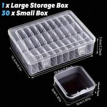 31pcs (30 Small Boxes + 1 Large Box) Plastic Storage Boxes With Small Storage Containers - Jewelry Storage Box, Bead Storage Box, Bead Storage Container Box, Rectangular Shape And Durable Plastic Material To Organize Your Jewelry - Perfect For DIY Jewelry Storage, Perfect Valentine's Day Gift And Women's Gift, Ideal For Jewelry, Crafts And Small Items Storage, Bead Storage Box, DIY Crafts, Bead Storage, Beads And Jewelry Making - Rectangle - View 11