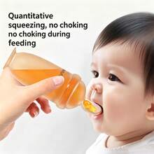 1pc Newborn 3-In-1 Silicone Complementary Food Feeding Bottle, Replacement Nipple Spoon Head, Multi-Use Feeder For Water, Milk And Rice Cereal - Apricot - View 4