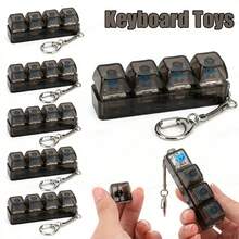 Keyboard Stress Relief Toy, Pop Fidget Toy, Mechanical Key Button Clicker Keychain, Stress Relief Gift Office Toy, Transferable - Multicolor - View 2