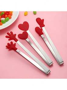 3pcs Creative Silicone Food Tongs Ice Tongs Office Snack Dessert Small Food Cake Non-Staining Food Tongs Food Tongs Small Palm Anti-Slip Ice Cube Tongs Stainless Steel Mini Food Tongs Silicone Food Tongs Sugar Cube Tongs - View 13