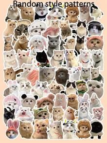100pcs Cute Cat Vinyl Stickers, Creative DIY Waterproof Stickers Suitable For Mugs, Refrigerators, Books, Luggage, Tables, Helmets, Skateboards, Cameras, Guitars, Laptops, Etc. - TZ10096-50pc - View 13