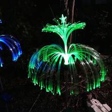Solar Powered 7 Color Changing Fiber Optic Jellyfish Stake Lights, Waterproof Star Top LED Xmas Tree Pathway Lamp For Outdoor Yard, Lawn, Garden Holiday Decorations - Fiber Optic Jellyfish Ground Insertion - View 13