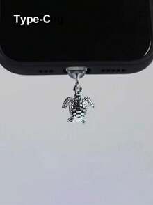 1pc Turtle Alloy Phone Dust Plug Pendant, Phone Accessory Decoration, Compatible With IOS And Android Systems, Suitable For Lightning Type-C Interface Dust Plug - Multicolor - View 8