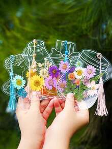 DIY 壓花套裝－幼兒教育輔助與手工套件，內含隨機玫瑰貼紙及製作四季花瓣標本與書籤的材料，適合男孩女孩的趣味可愛創意禮物 - 彩色 - 查看 2