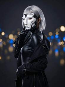 1 pieza Máscara táctica de cara completa blanca Warden / Máscara Ghroth Delta Force accesorio de cosplay Gekross Unidad Raven material de plástico ABS adecuada para CS y juegos de escape al aire libre misterio de rol disfraz de fiesta/mascarada decoración de Halloween - Ver 2