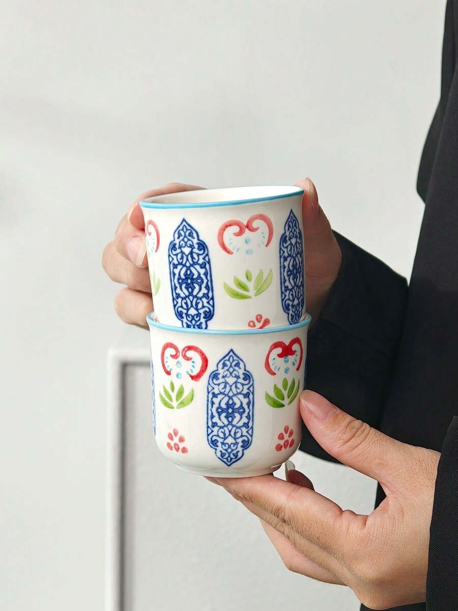1/2 piezas Tazas de café de cerámica de estilo chino con diseño de patrón único y exquisito, tazas de cerámica minimalistas resistentes al calor, tazas de agua de alta estética para oficina y hogar, tazas de té, tazas de café latte, tazas de agua, tazas de té de la tarde para reuniones de empresa y fiestas, tazas de cerámica, tazas de desayuno para el hogar, tazas de jugo, tazas de café