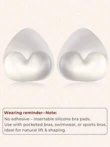 One Pair Of Women's Invisible Silicone Breast Pads, Waterproof And Push-Up Type, With Thickened And Soft Padding, Suitable For Bikinis, Swimwear, Wedding Dresses And Everyday Wear. - Multicolor - View 13