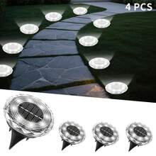 4/8/12PCS Solar Ground Lights, IP44 Waterproof In-Ground Solar Pathway Lamps, Dual Color LED Buried Landscape Lights With Auto On/Off Dusk To Dawn Sensor, Wireless Outdoor Lighting For Lawn, Driveway, Garden, Yard, Terrace, Steps & Patio Decor - Mini Brick In-ground Light - View 13