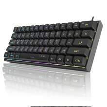 MageGee TS91 Teclado Compacto Alámbrico 60% 61 Teclas Retroiluminado RGB Pequeño Portátil Teclado de Membrana para Computadora de Oficina Compatible con Windows Tableta Portátil Consola de Juegos Negro - Negro - Ver 9