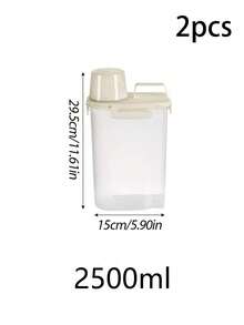Essential Kitchen Storage, Suitable For Kitchen, Summer Beach, Food, Camping, Organization, Room Decoration, Kitchen Supplies, Food Storage Containers - 2500 Ml/2 Pieces - View 1