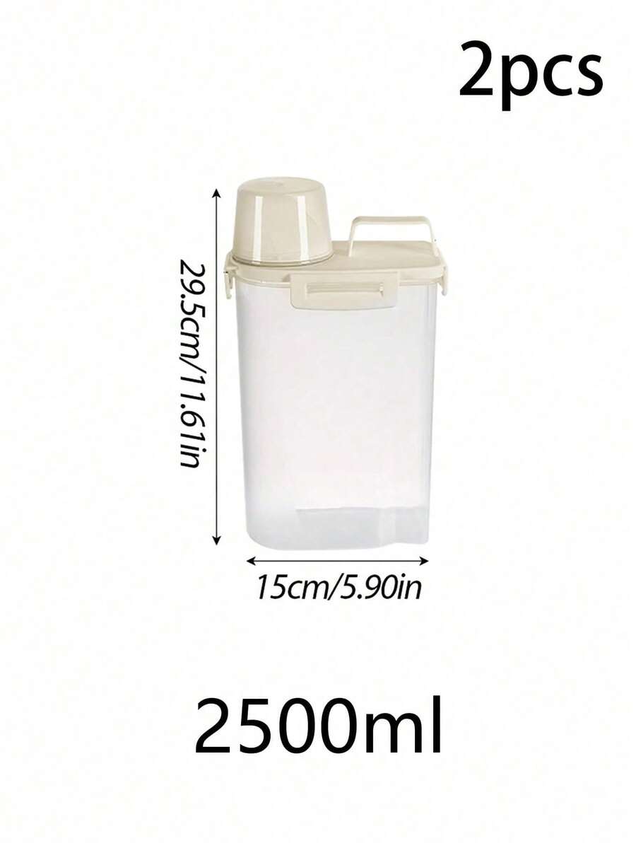 Essential Kitchen Storage, Suitable For Kitchen, Summer Beach, Food, Camping, Organization, Room Decoration, Kitchen Supplies, Food Storage Containers - 2500 Ml/2 Pieces - View 1
