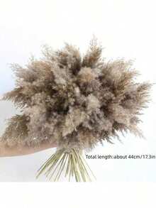 10/20pcs Artificial Reed Grass Decor, 17.3 Inch Small Faux Reed Feather Bouquet, Brown And White Reed Grass Decoration, Bohemian Style, Room Floral Decor, Wedding Vase, Wreath Decoration, Bedroom Decor, Bohemian Wedding, Plant Decoration, Floor Decoration - Dark Brown - View 9