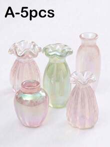 5/10pcs Mini Laser Vase Set, Mini Floral Vase, Dollhouse Furniture Decor, Micro Landscape Decoration Accessories, DIY Photography Scene Decor Props, DIY Miniature House Furniture Model, Miniature Scene Photography Props - A - View 10