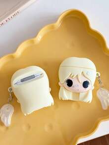 1pc Angel Wing Girl Bluetooth Earphone Case Suitable For Airpods Pro/Pro2/Pro3/Airpods4 Earphone Protective Cover - Light Yellow - View 8