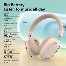 Gerripuer Headphone Nirkabel Lipat Baru, Headset Gaming Nirkabel Over-Ear Berkualitas Tinggi, Ringan dan Nyaman - View 5