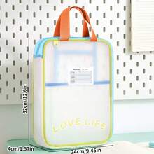 1Pc L-Shape 3-Layer Large Capacity Grid Handheld File Bag, Colorful Multi-Layer PE Document Pouch, Big Opening Homework & Tutoring Organizer, Back To School Supply For Daily Study And Office Storage. - Multicolor - View 13
