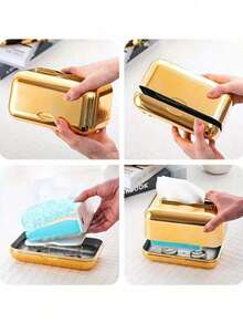 Penahan Kotak Kertas Plastik dengan Pegas, Rak Serbet Otomatis, Penahan Elastis Kreatif untuk Kotak Tisu Rumah & Restoran, Dispenser Elastis 12cm - Putih - View 4