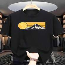Camiseta para Hombre Monta?a Luna Amarilla, Cómoda y Transpirable, Ideal para Dise?os Naturales, Uso Casual y Regalos - Negro - Ver 2