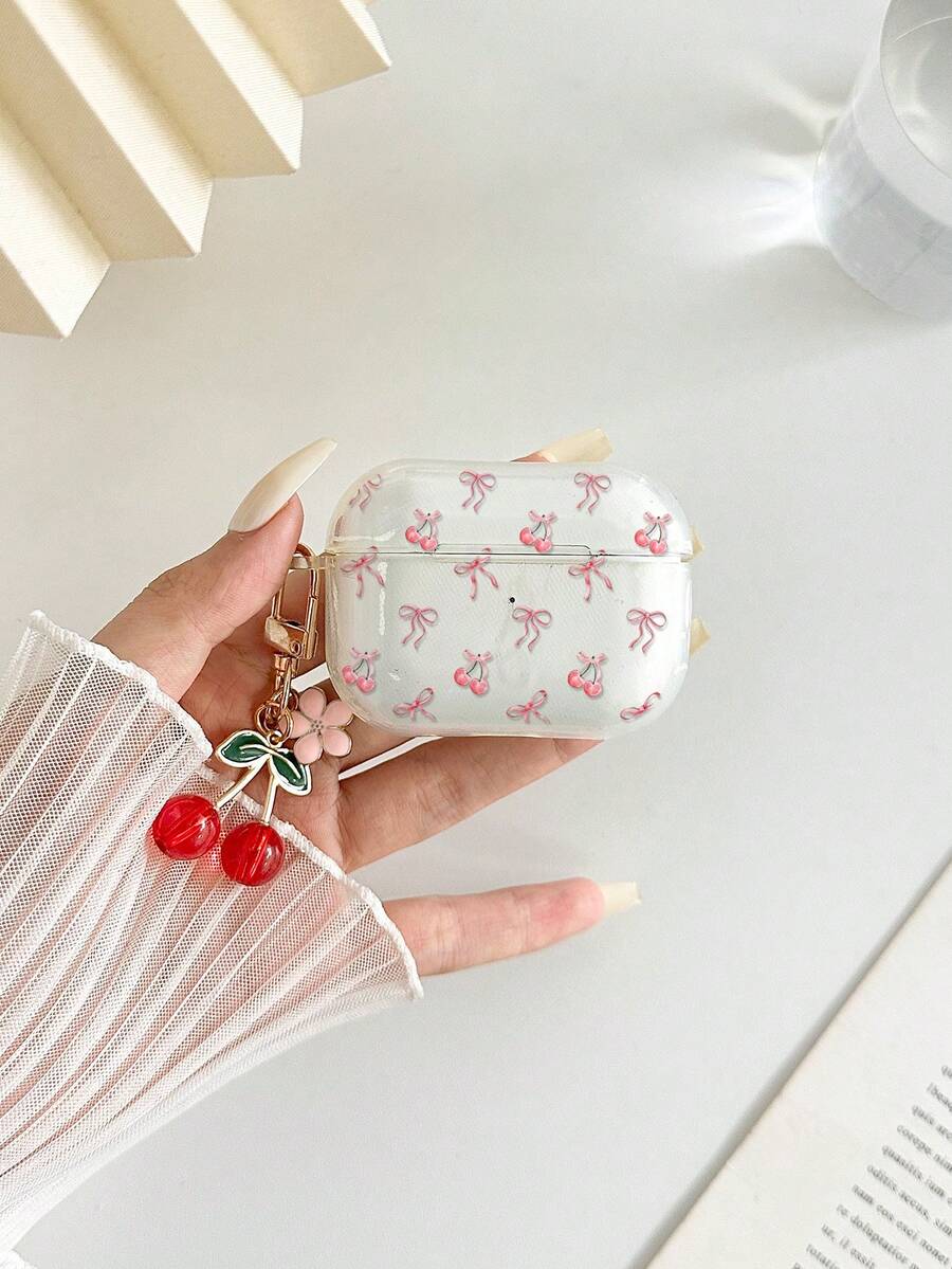 Bow Tie Painted Transparent Flower Button Thickened Fashion Bluetooth Anti-Drop Earphone Case Compatible With S4 Protective Case Apple Wireless Bluetooth Earphone Shell Glossy Pro2 Full Coverage Pods 31/2/3 Generation Protective Case Pro Anti-Drop Soft Shell - Multicolor - View 1