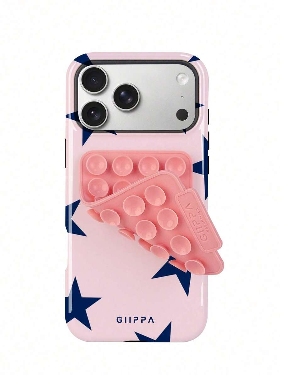 A Stylish Phone Case That Does Not Include A Lanyard Or Stand. GIIPPA Phone Case With A Red Star Design, Compatible With The 17 Pro, 16 Pro, 15 Pro, And 14 Pro. A Stylish And Interesting Korean-Style Phone Case, Also Compatible With The 11/12/13/14/15/16 Pro Plus. Stylish Design Suitable For Both Men And Women. A Great Gift For Christmas, Valentine's Day, Easter, Wedding Season, And Birthdays For Girlfriends. - 粉紅色 2 - 查看 1