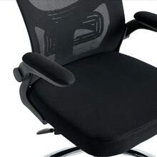 Swivel Ergonomic Office Chair, Breathable Mesh Backrest With Soft Seat Cushion, Height Adjustable, Available In Black/White/Grey, Suitable For Study/Office - Black - View 9