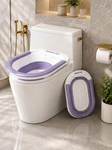 1pc Foldable Portable Toilet Basin, Space Saving Bathroom Cleaning Basin, Compact PP & TPR Folding Tub For Home, Travel & RV Use - Multicolor - View 7