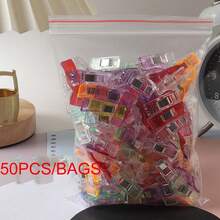 50pcs Premium Quilting Clips, Multi-Purpose Sewing Clips For Quilting, Fabric, Hemming, Crochet, Knitting, Random Color, Size 27x15x10mm - A01 - View 7