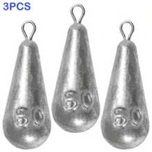 3/6pcs Water Drop Hanging Ring Lead Sinkers, Calibrated Lead, Line- - Grey - View 9