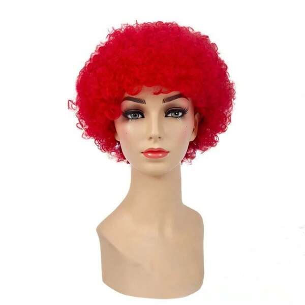 Peluca afro de payaso, divertida y versátil para adultos y niños, cabello rizado africano, adecuada para fiestas, temporada de graduaciones, actuaciones en el escenario y peinados.