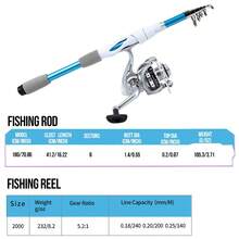 KecchKrezing Lightweight Blue Telescopic Fishing Rod & Reel Set 1.8m/5.9ft, Collapsed Length 41.2cm, 105g, Ultra-Portable Travel Fishing Kit With Reel, Fishing Line, Lures, Hooks, Suitable For Beginners - Baby Blue - View 4
